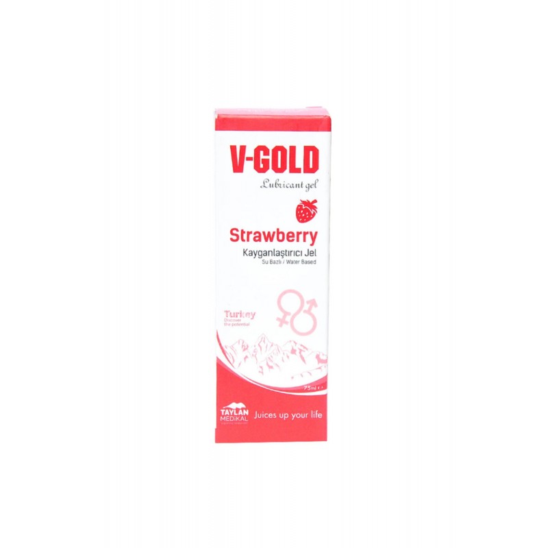 V-Gold Strawberry Lubricant Gel 75 ml.